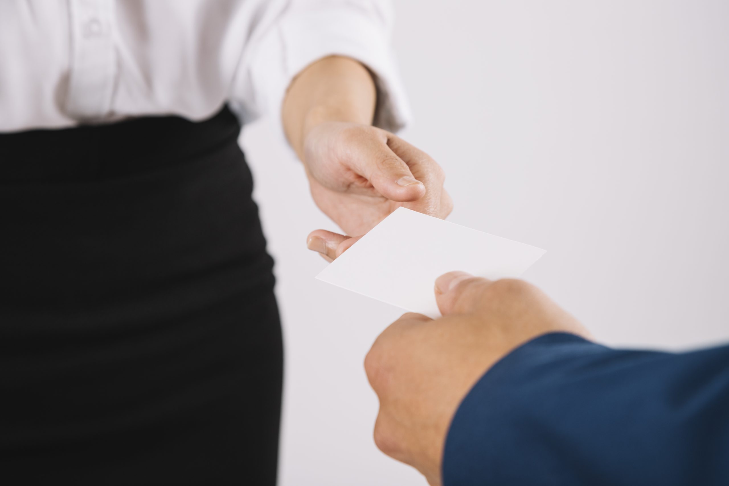 exchanging business card